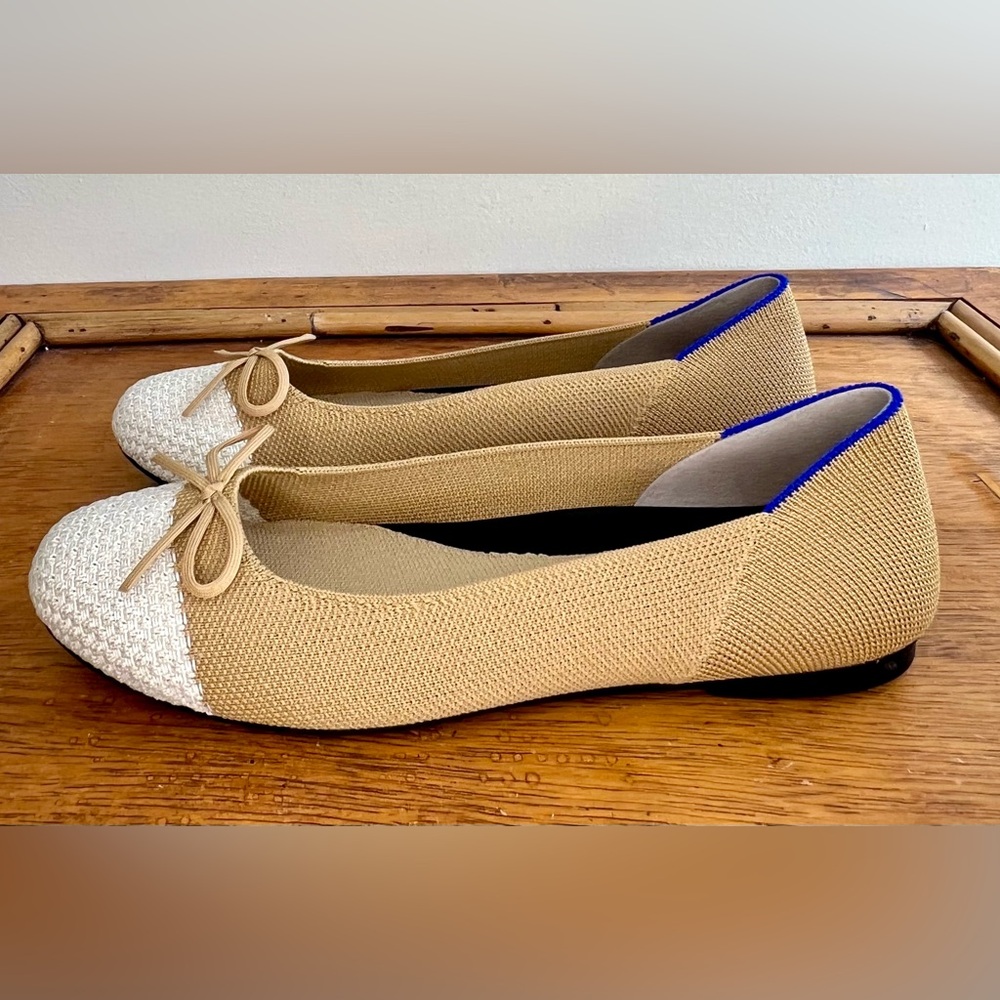 NEW Rothy’s Women’s The Ballet Flat Pearl Size 8.5 Bow Tie Round Toe
